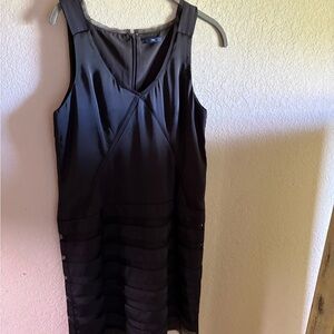 GAP Black Ruched Tiered Sheath Mini Dress